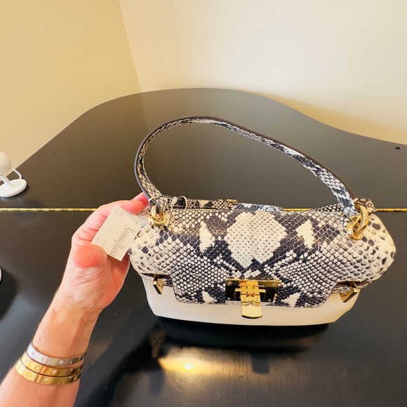 NWT RARE Luxury Authentic Michael Kors Astrid Python Embossed Leather Bag - Picture 8 of 17